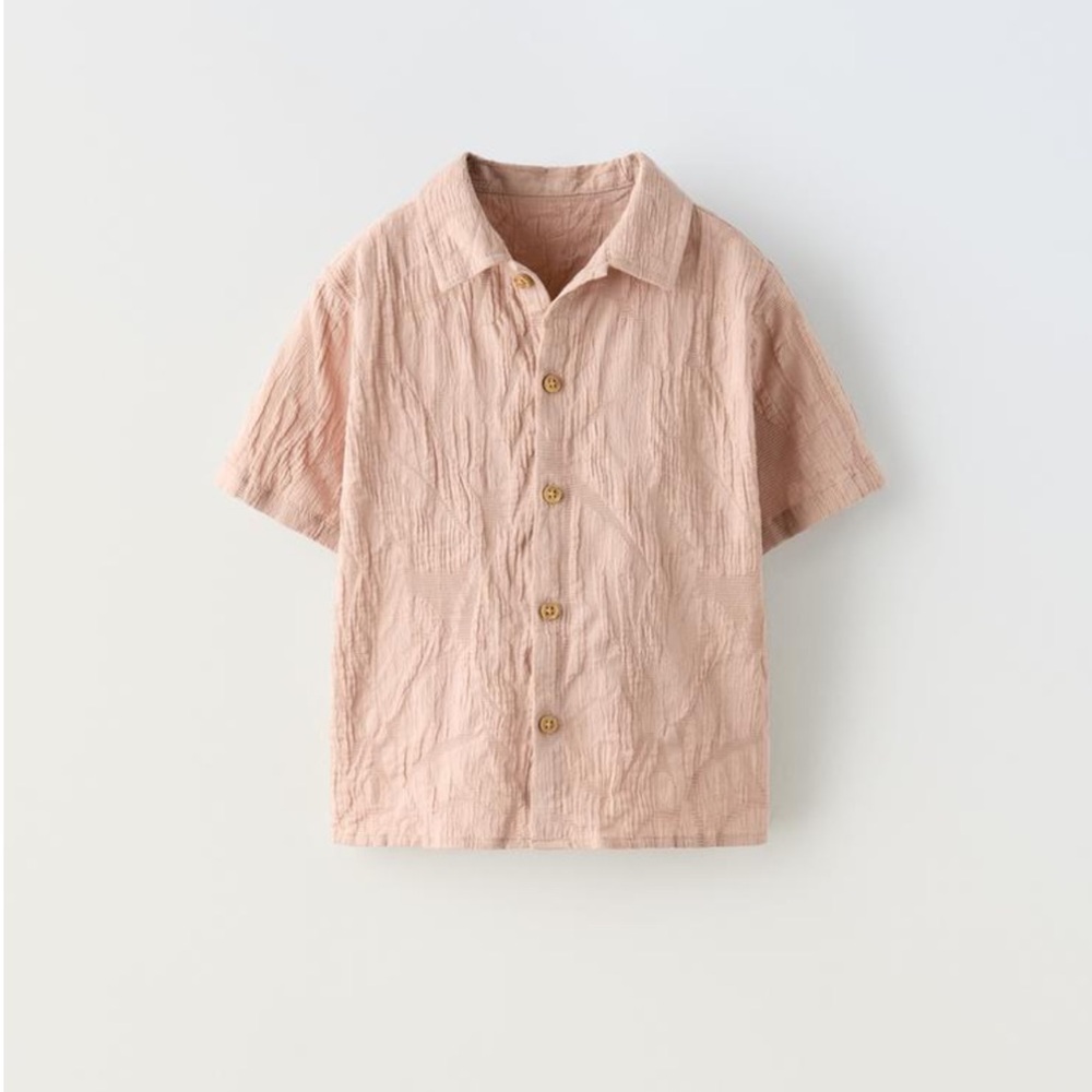 *SET* Zara textured jacquard short/shirt.